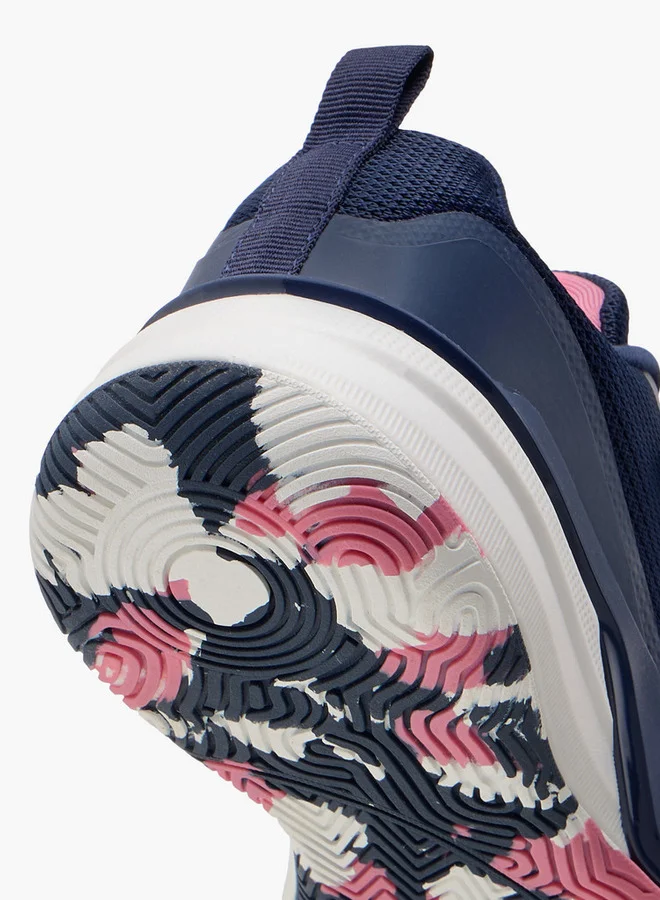 كابا Girls' Logo Print Sports Shoes with Hook and Loop Closure