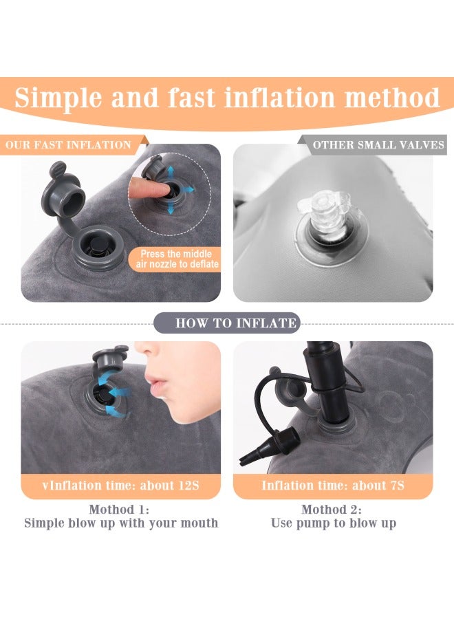 Inflatable Hemorrhoid Pillows, Donut Pillow for Tailbone Pain, Adjustable Inflatable Seat Cushion for Bed Sores, Postpartum Pregnancy, Car seat, Airplane, 17.7'' x 15.4'' x 4.3''(Grey)  - Image 5