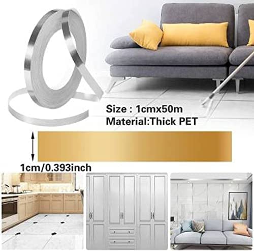GION GION 50m Kitchen Bathroom Home Floor and Wall Tile Sticker Waterproof Gap Sealing Tape Strip Adhesive Tile Decoration Floor Tape Strip Sticker 1Pcs  - Image 3