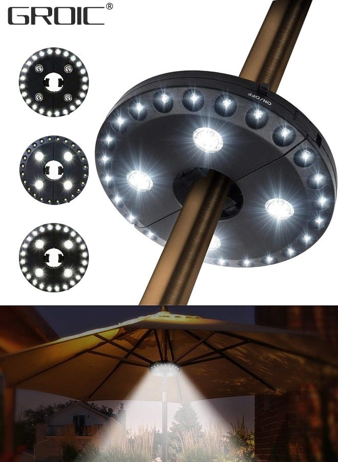 Camping Lamp, Outdoor Patio Umbrella Light 3 Brightness Modes Cordless 28 LED Lights-4 x AA Battery Operated,Umbrella Pole Light for Tent Umbrellas,Camping Tents or Outdoor Use, Umbrella Tent Lamp