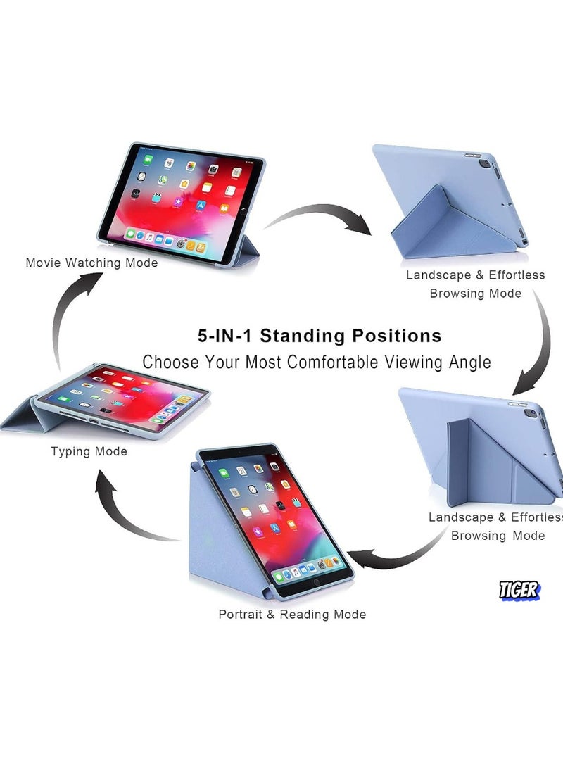 TIGER iPad 10.2 Inch Case – Compatible with iPad 9th Generation 2021, iPad 8th Generation 2020 & iPad 7th Generation 2019 – 5-in-1 Viewing Angles, Auto Wake/Sleep, Soft Back Cover, Lavender Grey – Durable, Lightweight Protection - Image 2
