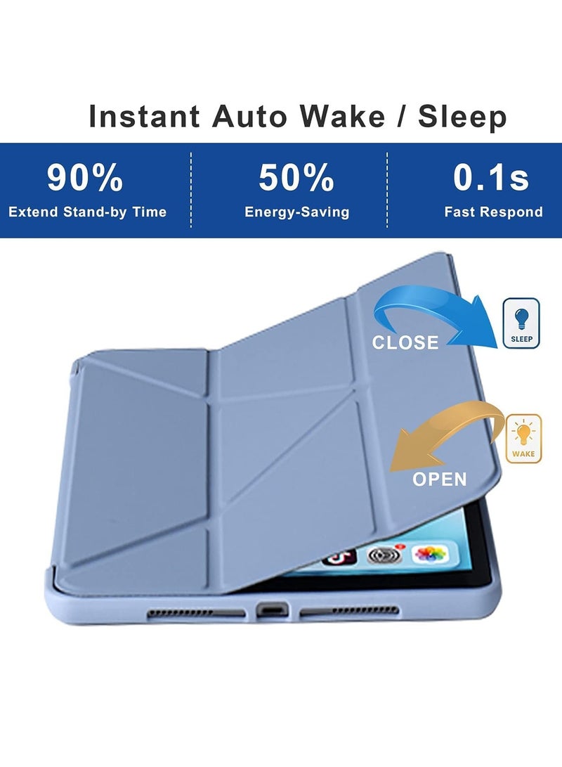 TIGER iPad 10.2 Inch Case – Compatible with iPad 9th Generation 2021, iPad 8th Generation 2020 & iPad 7th Generation 2019 – 5-in-1 Viewing Angles, Auto Wake/Sleep, Soft Back Cover, Lavender Grey – Durable, Lightweight Protection - Image 3
