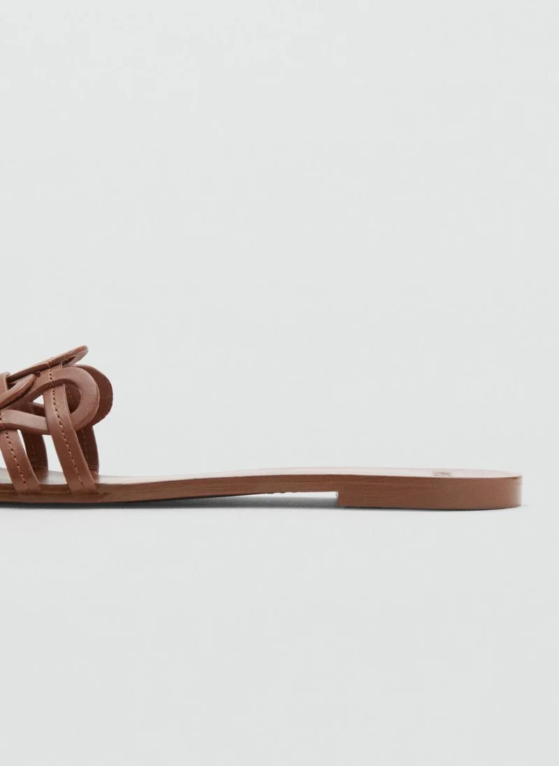 MANGO  Leather sandals with intertwined strap for Women | Best Price UAE