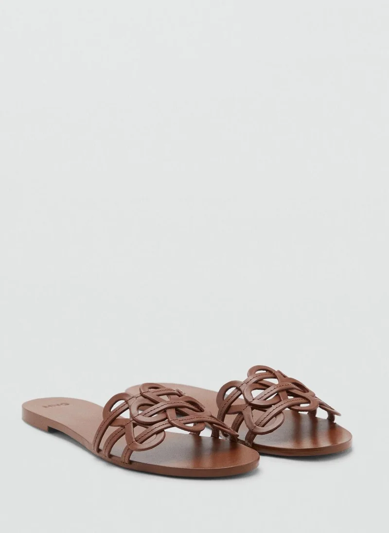 مانجو Leather sandals with intertwined strap