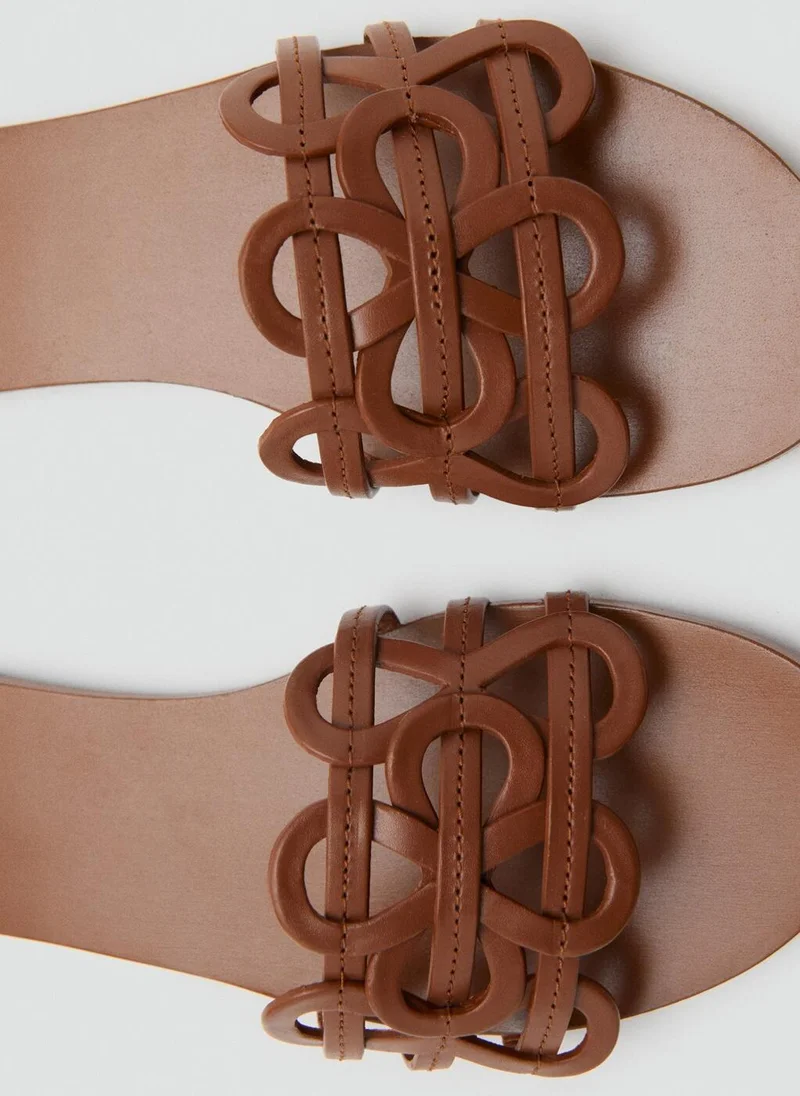 MANGO  Leather sandals with intertwined strap for Women | Best Price UAE