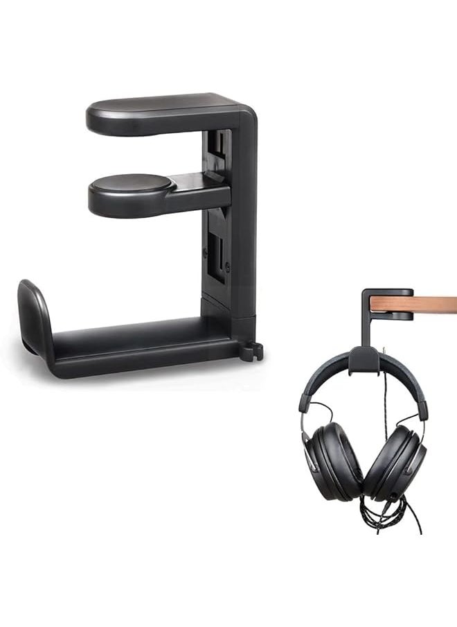 X spring Headphone Stand Hanger Headphone Hook Holder With Adjustable Rotating Arm Clamp & Cable Organizer Universal Stand For Gaming Headset  - Image 1
