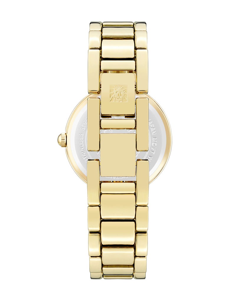 Anne Klein Women's Japanese Quartz Dress Watch with Metal Strap, Gold, 16 (Model: AK/1362PRGB) - Image 2