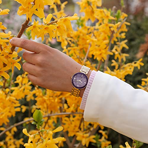 Anne Klein Women's Japanese Quartz Dress Watch with Metal Strap, Gold, 16 (Model: AK/1362PRGB) - Image 4