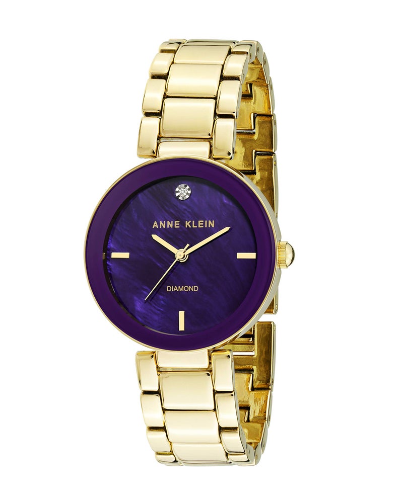 Anne Klein Women's Japanese Quartz Dress Watch with Metal Strap, Gold, 16 (Model: AK/1362PRGB) - Image 1