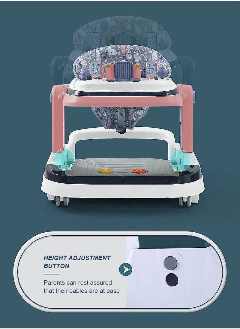 MaBaby - Electric Baby Walker With Height Adjustale, Multifunction Learning Walker, Anti Roll And O-Shaped Leg, Push Walker With Music Foot Pedal - Image 1