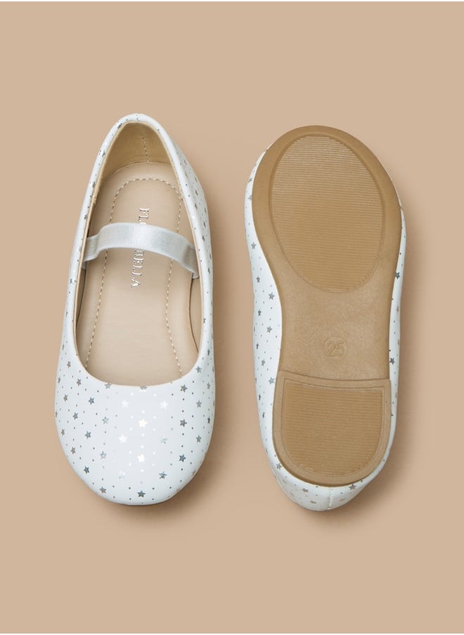 Flora Bella By Shoexpress - Girls Star Print Slip-On Round Toe Ballerina Shoes - Image 1