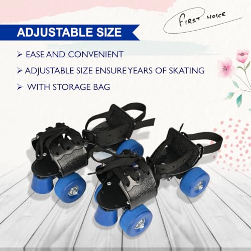 FIRST CHOICE Senior Tenacity Roller Skates with Brakes | Roller Blades for Kids | Adjustable Shoe Size | Ideal for Indoor and Outdoor Skating | Suitable for Age Group Above 9 Years (Blue) - Image 5