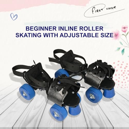 FIRST CHOICE Senior Tenacity Roller Skates with Brakes | Roller Blades for Kids | Adjustable Shoe Size | Ideal for Indoor and Outdoor Skating | Suitable for Age Group Above 9 Years (Blue) - Image 2
