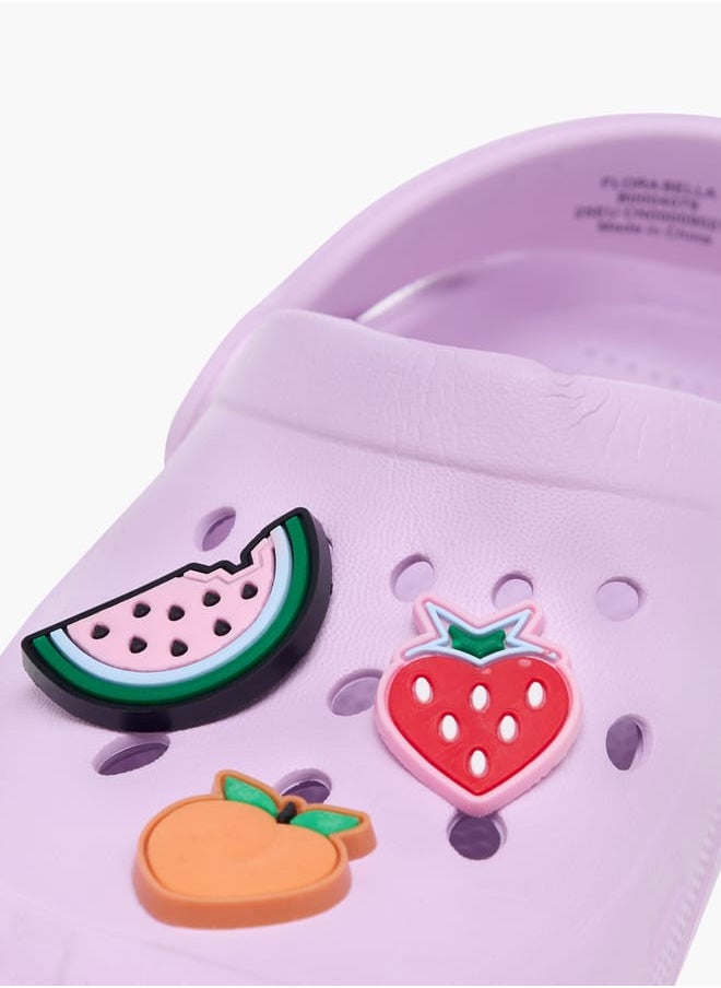 Flora Bella By Shoexpress Girls Fruit Applique Detail Clogs With Backstrap  - Image 3