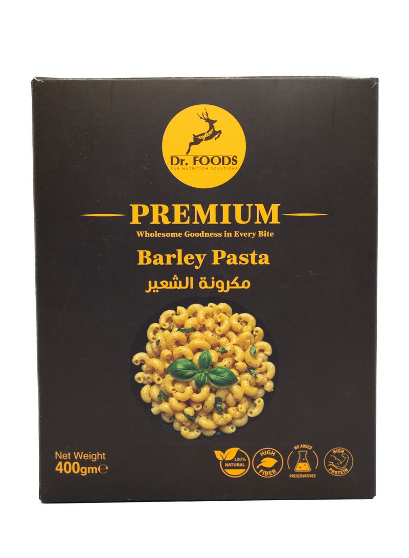 Dr. Foods Barley Pasta – 400g | High Fiber & Complex Carbs | Elbow Macaroni Shape