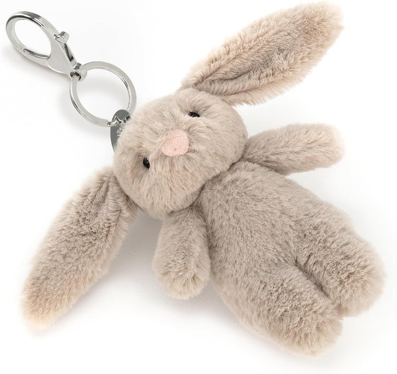 Jellycat Bashful Beige Bunny Bag Charm, 3.5-inch (8.9 cm) - Bunny Plush Keychain - Perfect Gift, Beige Bunny - Image 5