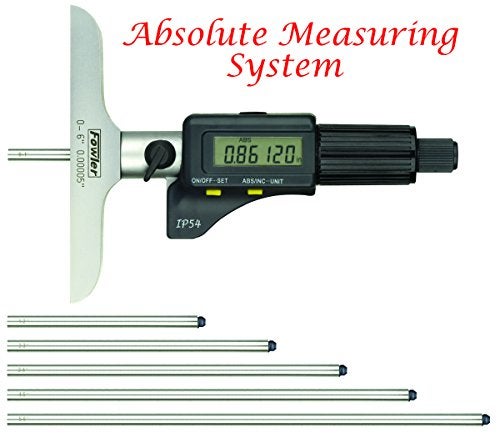 Fowler 54-225-456-0 IP54 Absolute Electronic Depth Micrometer with 0-6"/150mm Measuring Range - Image 4