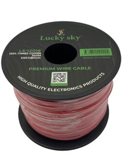 Lucky Sky Lucky Sky 20awg Wire Flexible Silicone Tinned Copper Wires Silicone Rubber Insulated Red100M 328ft OD:-1.8mm 300V Stranded Hook up Wire (RED)  - Image 1