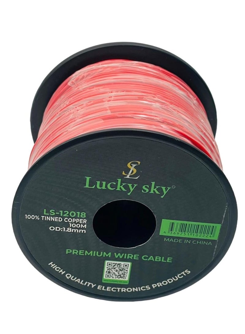 Lucky Sky 20awg Wire Flexible Silicone Tinned Copper Wires Silicone Rubber Insulated Red100M 328ft OD:-1.8mm 300V Stranded Hook up Wire (RED) - Image 2