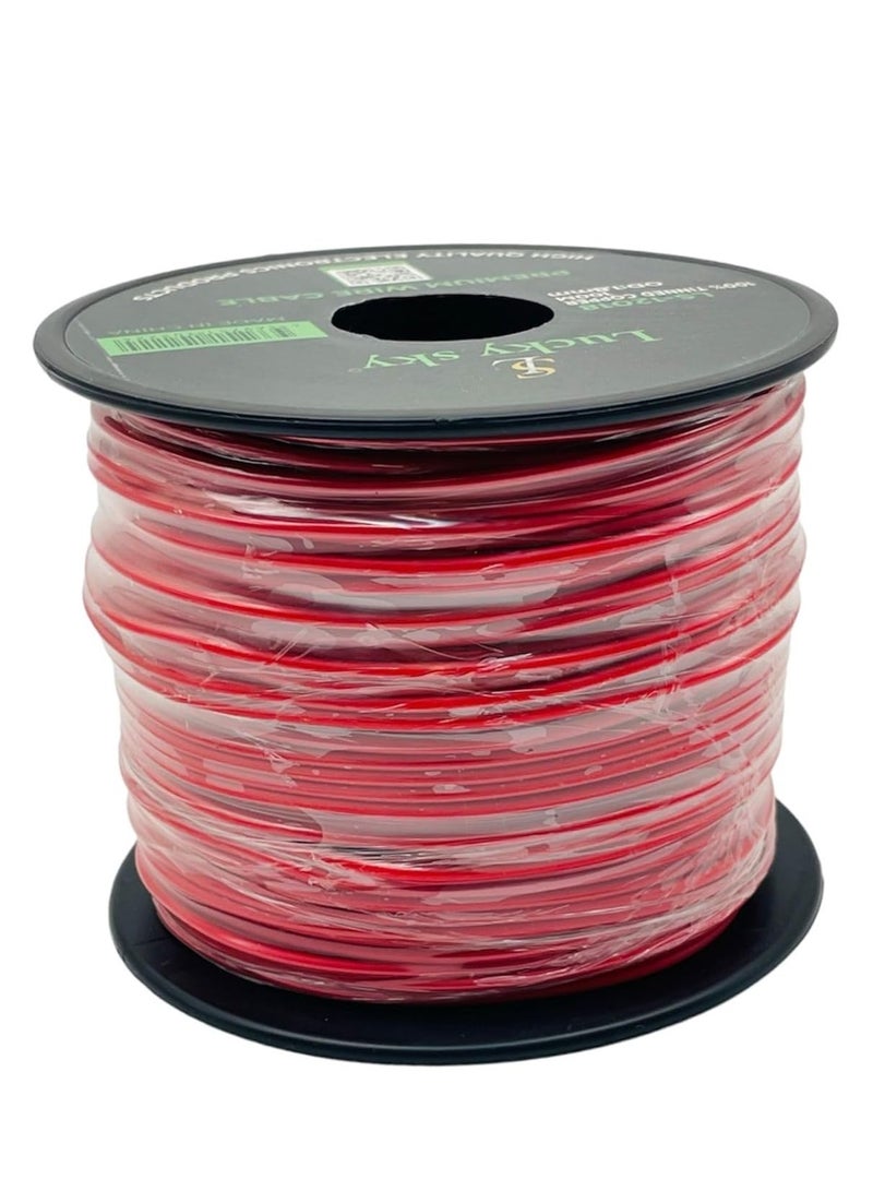 Lucky Sky 20awg Wire Flexible Silicone Tinned Copper Wires Silicone Rubber Insulated Red100M 328ft OD:-1.8mm 300V Stranded Hook up Wire (RED) - Image 3