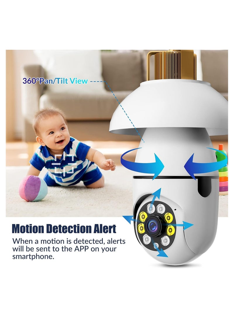 ELTRAZONE E27 Camera, 1080P Security Camera System with 2.4GHz WiFi, 360 Degree Wireless Home Surveillance Cameras, Night Vision, Two Way Audio, Smart Motion Detection - Image 4