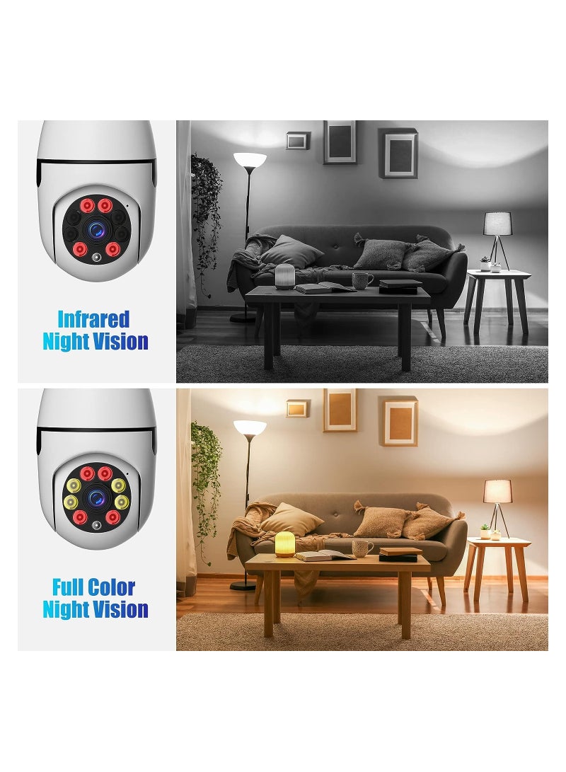 ELTRAZONE E27 Camera, 1080P Security Camera System with 2.4GHz WiFi, 360 Degree Wireless Home Surveillance Cameras, Night Vision, Two Way Audio, Smart Motion Detection - Image 5