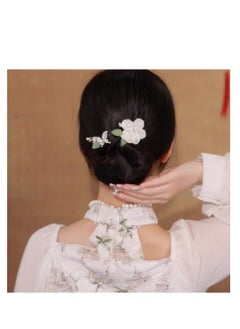 Excefore Camellia Flower Hair Bun Maker, 2 Pcs Tie Dye Deft Bun Hair Bun for Women, Elegant Lazy Hair Curler, Crystal Hair Bun Maker, French Hairstyle Twist Bun Maker  - Image 5