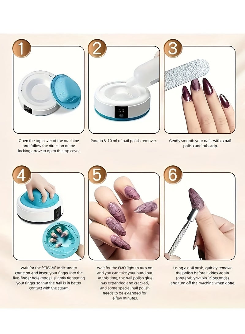 Fast Nail Steam Remover Kit - Painless, Time-Saving, and Easy to Operate for Quick Nail Polish Removal - No Damage, No Hurt, No Fuss - Image 4