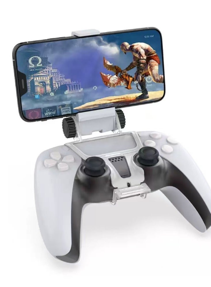 DOBE PS5 Controller Mobile Gaming Clip, Clip Mount for PS5 DualSense Controller, Adjustable Mobile Phone Clamp Handle Bracket Gaming Holder Mount Stand for Playstation 5 Controller - Image 2