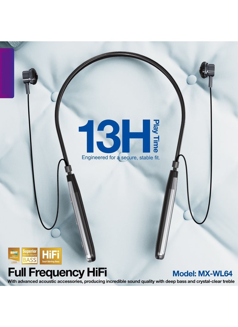 MOXOM MX-WL64 Earphones Wireless Neckband Headset  - Image 3