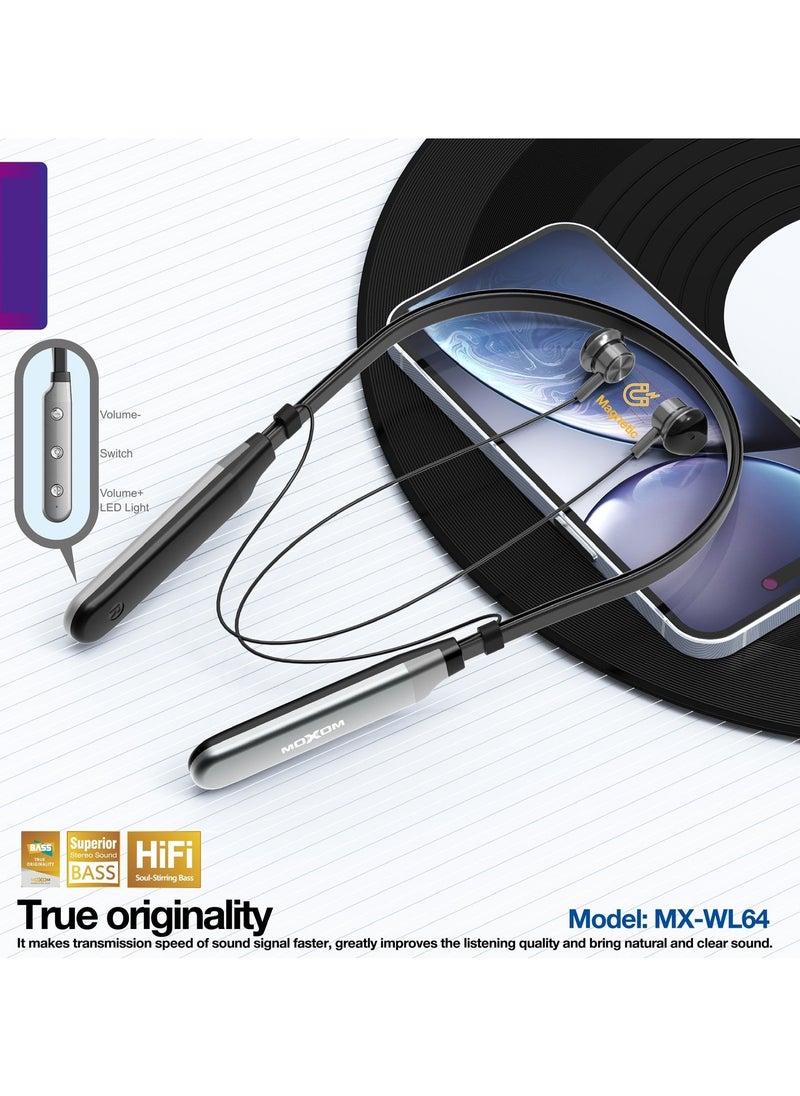 MOXOM MX-WL64 Earphones Wireless Neckband Headset  - Image 5
