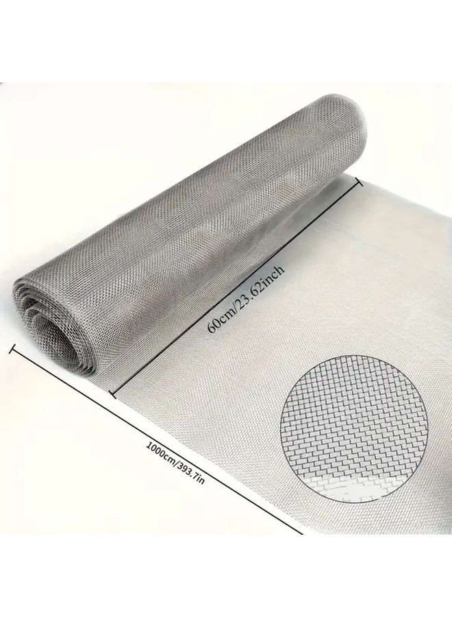 شبكة سلكية من الفولاذ المقاوم للصدأ، شاشة دقيقة 60 × 1000 سم، شبكة حماية للحدائق مقاومة للصدأ - Image 1