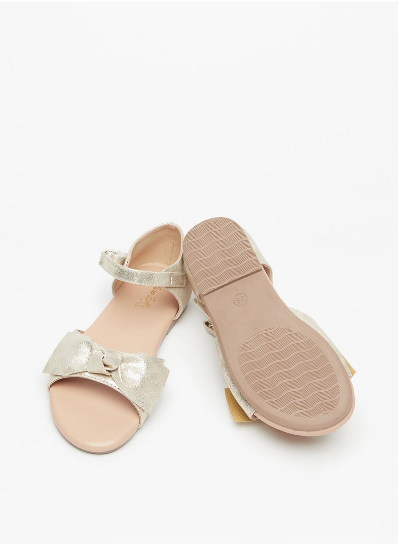 Flora Bella By Shoexpress - Girls Flora Bella Bow Accented Sandals with Hook and Loop Closure Ramadan Collection - Image 1