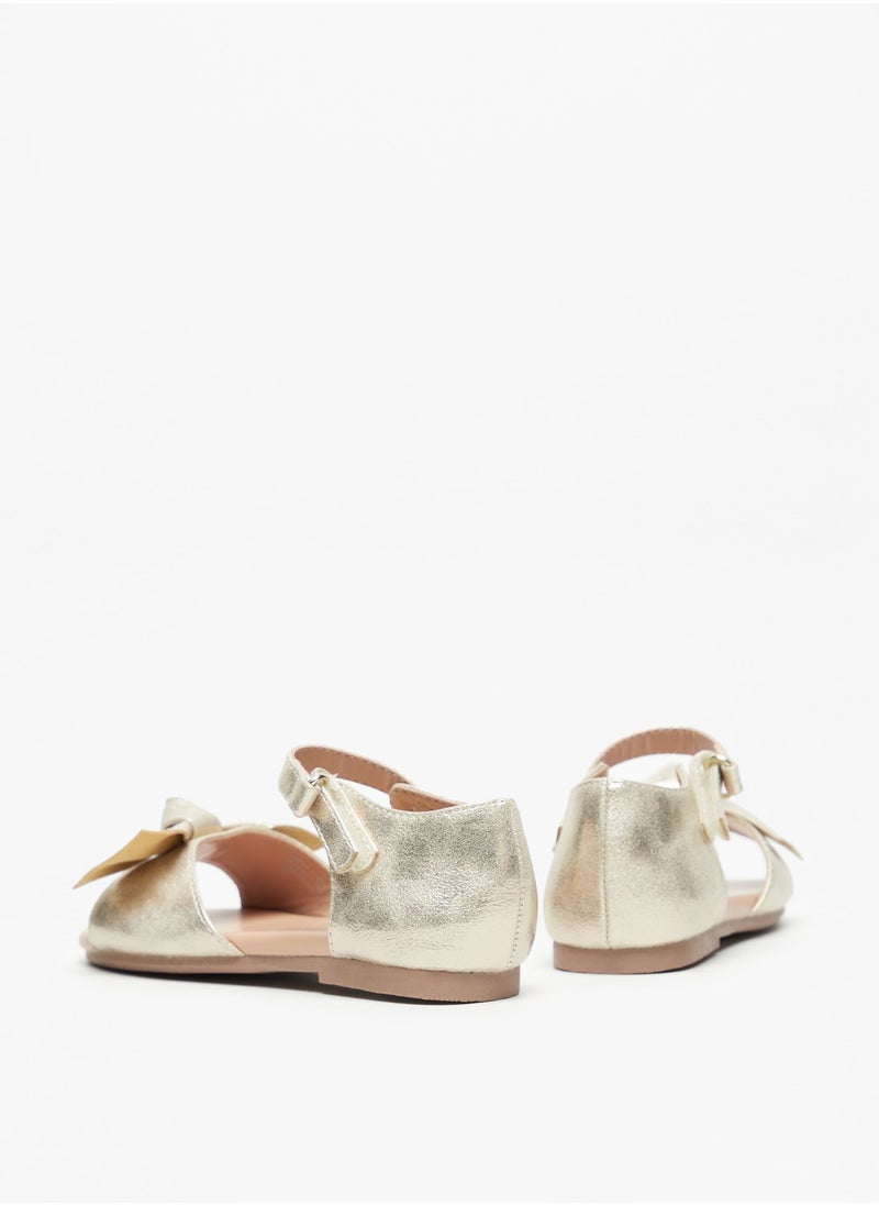 Flora Bella By Shoexpress - Girls Flora Bella Bow Accented Sandals with Hook and Loop Closure Ramadan Collection - Image 1