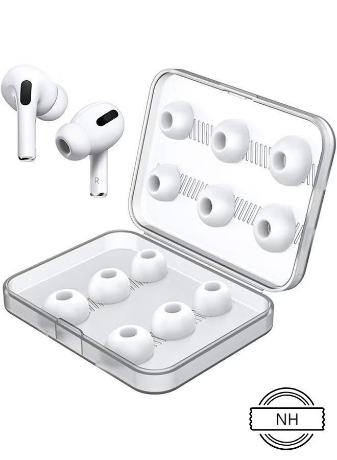 نيو هامبشاير سيليكون أبيض أطراف أذن بديلة لـ AirPods Pro و AirPods Pro 2 مجموعة 12 زوج مع علبة تخزين محمولة للاستخدام اليومي والهدايا والأنشطة الخارجية - Image 1