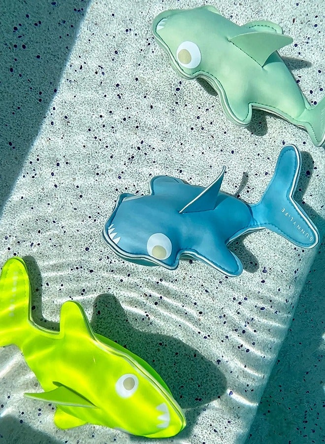 SUNNY LIFE Salty the Shark Dive Buddies Aqua Neon Yellow Set of 3 - Image 1