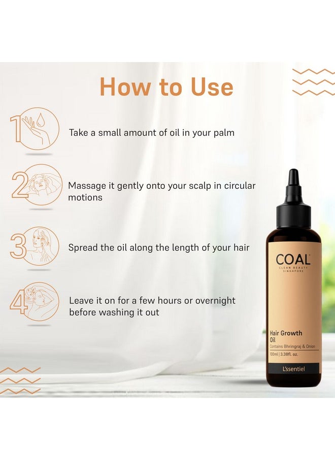 COAL CLEAN BEAUTY - Hair Growth Oil With Bhringraj & Onion 4X Potential To Make Hair Grow Faster | Men & Women | All Hair Types | 100Ml - Image 1
