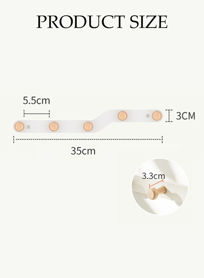 DUNISO Wall Mounted Coat Hook with 5 Hooks,Heavy Duty Hat Rack Key Hooks,Anti-Tear Metal Coat Hanger Rail,Space Saving,Waterproof and Moisture-Proof,for Hat Robes Keys Towel,Entryway, Bathroom, Bedroom, Kitchen - Image 2