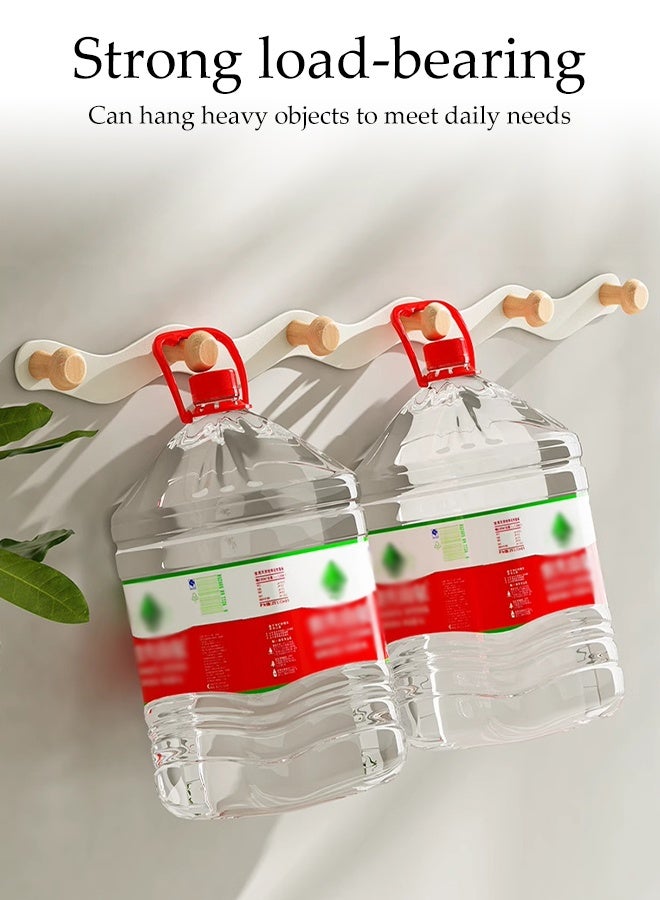 DUNISO Wall Mounted Coat Hook with 5 Hooks,Heavy Duty Hat Rack Key Hooks,Anti-Tear Metal Coat Hanger Rail,Space Saving,Waterproof and Moisture-Proof,for Hat Robes Keys Towel,Entryway, Bathroom, Bedroom, Kitchen - Image 3