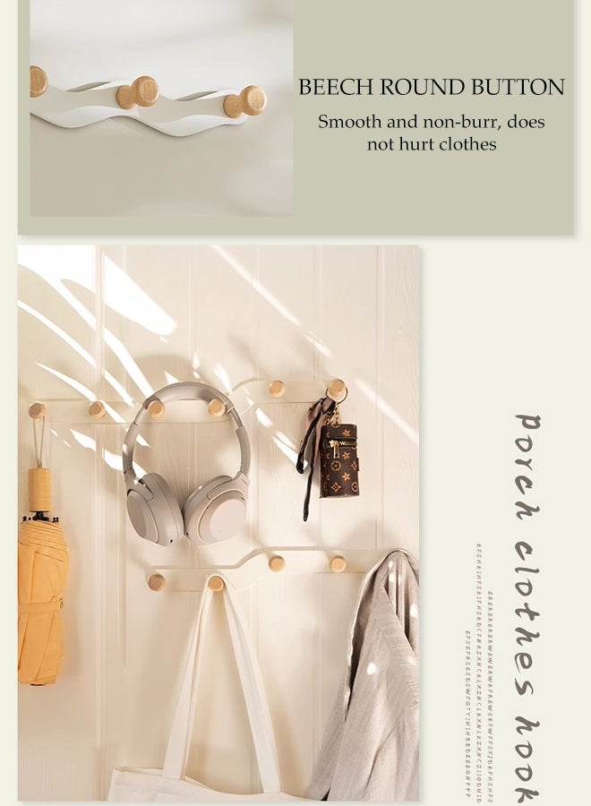 DUNISO Wall Mounted Coat Hook with 5 Hooks,Heavy Duty Hat Rack Key Hooks,Anti-Tear Metal Coat Hanger Rail,Space Saving,Waterproof and Moisture-Proof,for Hat Robes Keys Towel,Entryway, Bathroom, Bedroom, Kitchen - Image 4