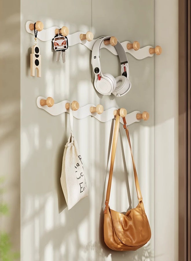 DUNISO Wall Mounted Coat Hook with 5 Hooks,Heavy Duty Hat Rack Key Hooks,Anti-Tear Metal Coat Hanger Rail,Space Saving,Waterproof and Moisture-Proof,for Hat Robes Keys Towel,Entryway, Bathroom, Bedroom, Kitchen - Image 5