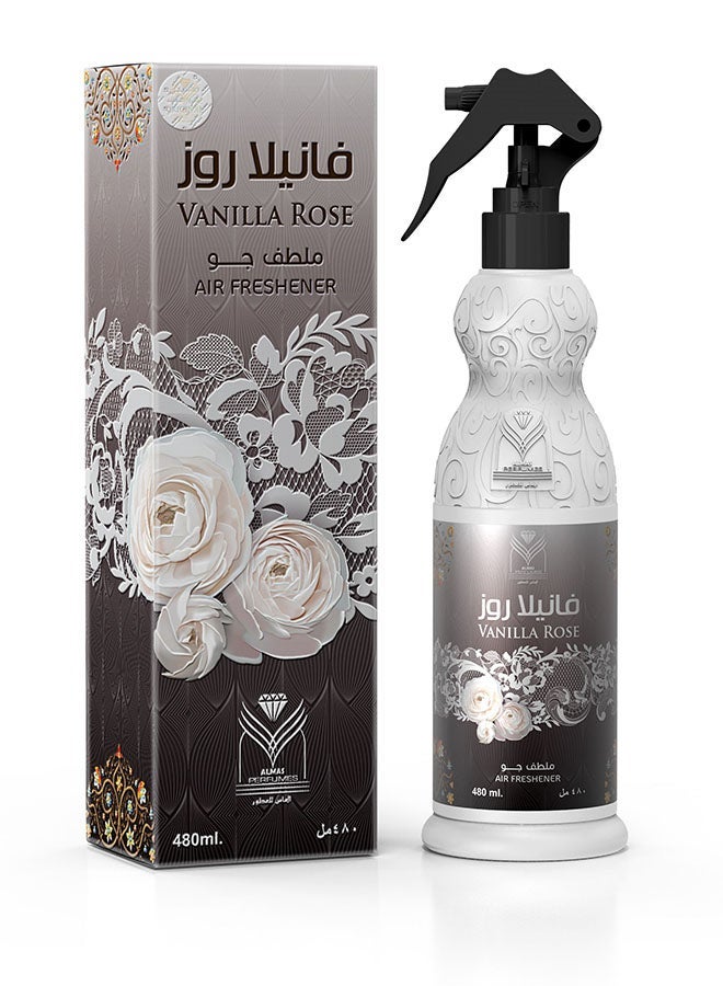 AIR FRESHENER VANILLA ROSE 480 ML - SWEET FLORAL FRAGRANCE | LONG-LASTING NATURAL AGED OUD SCENT FOR HOME, CAR & OFFICE