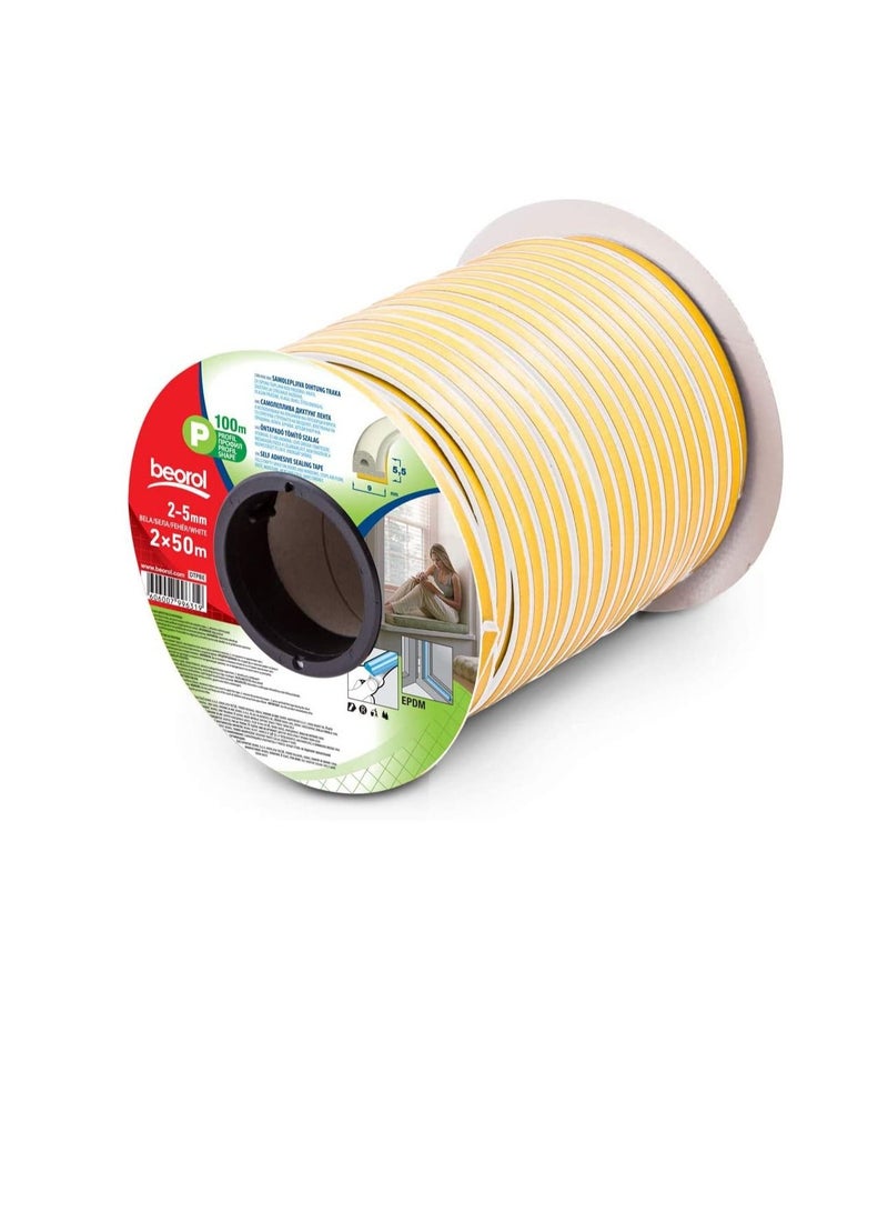 بيورول شريط لاصق ذاتي الغلق أبيض 2X50M-P شكل التشكيل الجانبي- DTPBE - Image 1