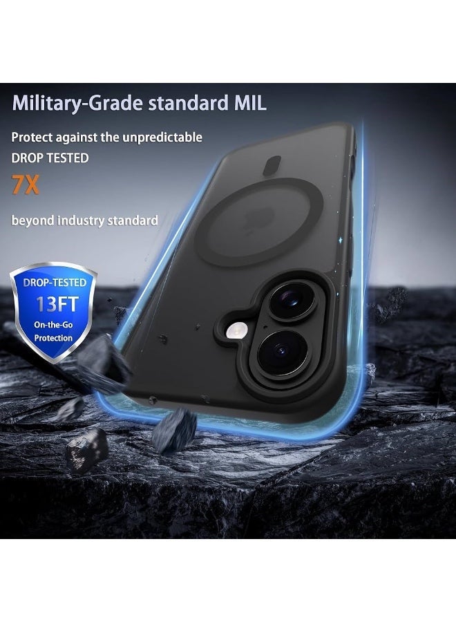 ريتي غطاء ايفون 17 المغناطيسي – أسود مطفي مقاوم للصدمات، نحيف، قبضة مريحة مقاومة للانزلاق، متوافق مع MagSafe، حماية من الصدمات والكاميرا والشاشة، غطاء هاتف متين - Image 5