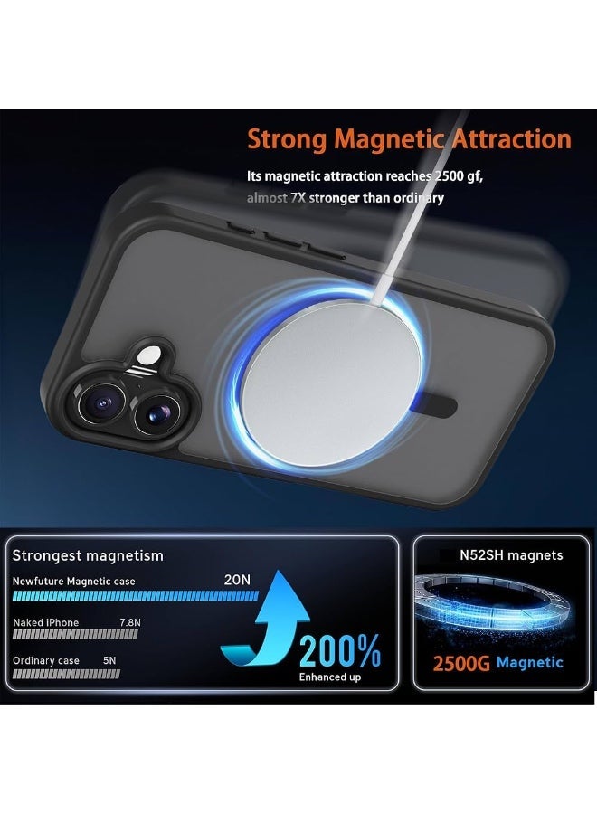ريتي غطاء ايفون 17 المغناطيسي – أسود مطفي مقاوم للصدمات، نحيف، قبضة مريحة مقاومة للانزلاق، متوافق مع MagSafe، حماية من الصدمات والكاميرا والشاشة، غطاء هاتف متين - Image 2
