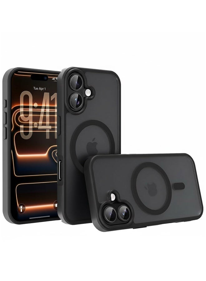 ريتي غطاء ايفون 17 المغناطيسي – أسود مطفي مقاوم للصدمات، نحيف، قبضة مريحة مقاومة للانزلاق، متوافق مع MagSafe، حماية من الصدمات والكاميرا والشاشة، غطاء هاتف متين - Image 1