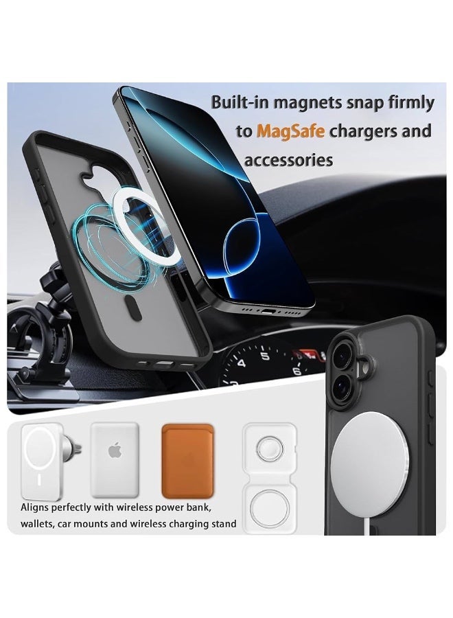 ريتي غطاء ايفون 17 المغناطيسي – أسود مطفي مقاوم للصدمات، نحيف، قبضة مريحة مقاومة للانزلاق، متوافق مع MagSafe، حماية من الصدمات والكاميرا والشاشة، غطاء هاتف متين - Image 4