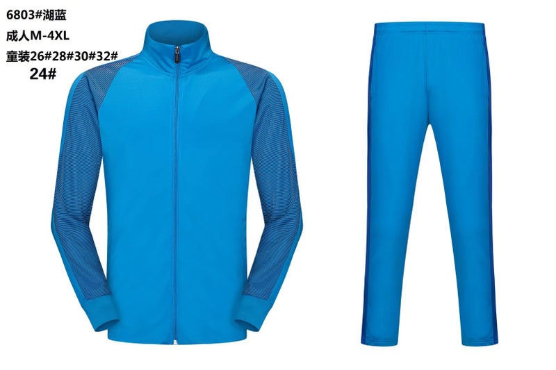 Generic Mens Sports Jacket  Pants Set for Running Training Lake Blue 