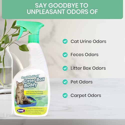 ZORBX Unscented Cat Litter Deodorizer Spray 24 Fl Oz – Fast-Acting Cat Litter Box Deodorizer for Strong Urine Odor & Cat Litter Odor Control - Advanced Pet Odor Remover & Stronger Odor Neutralizer - Image 5