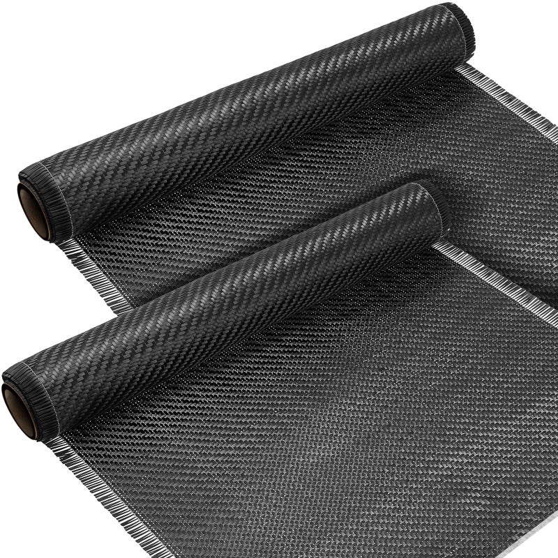 Tatuo 2 Rolls 6.5ft x 12 Carbon Fiber Fabric Roll Vinyl Wrap Fabric Carbon Fiber Sheet - 2x2 Twill Weave-3k/220g for Cars for Structural Reinforcement on Concrete Walls, Basements, Boats - Image 1